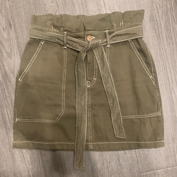 Free People Skirt Olive Green Size 10 Preowned - Picture 4 of 8